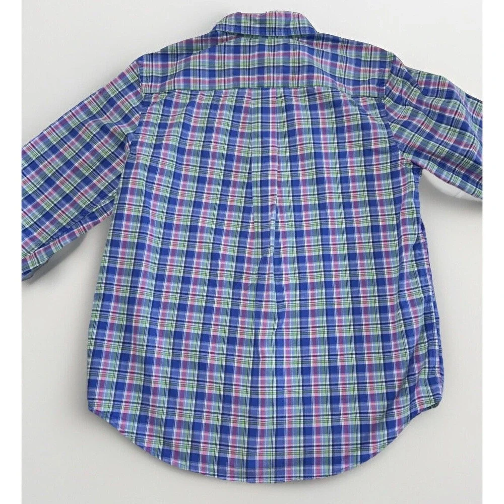 Boys RALPH LAUREN Button Front L/S Shirts Casual Large 14-16 Made India Lot Of 2